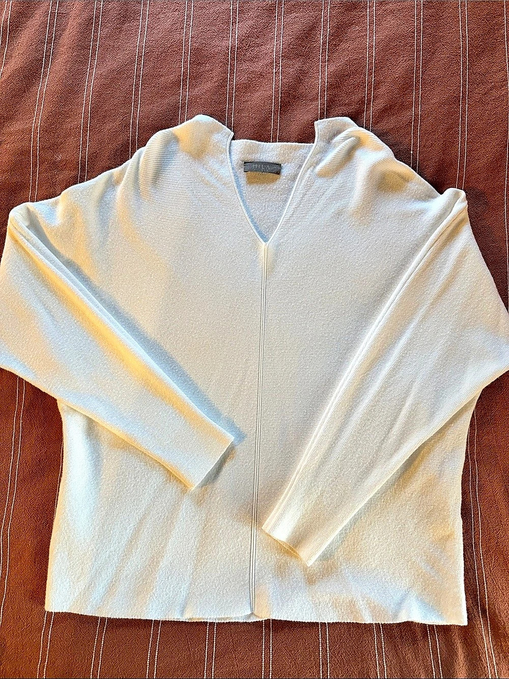 MILA V-Neck Knit Sweater in White